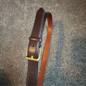 Brown COACH 5950 belt handcrafted in Costa Rica, burnished cowhide & solid brass